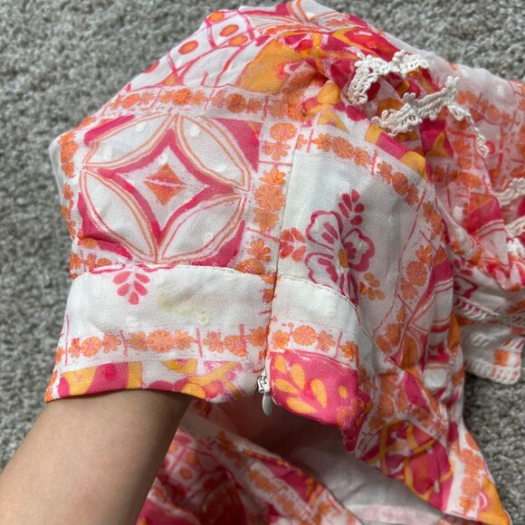 Hemant & Nandita Womens Medium Puff Sleeve Work Cropped Top - Picture 10 of 11